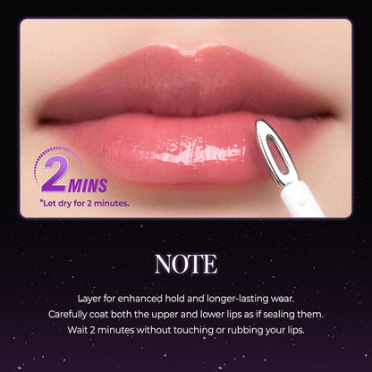 Let dry for two minutes without touching or rubbing lips